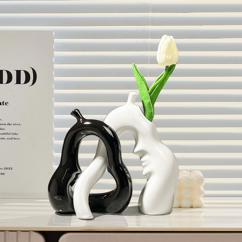 创意陶瓷轻奢艺术装饰品摆件客厅电视柜酒柜玄关家居摆设花瓶