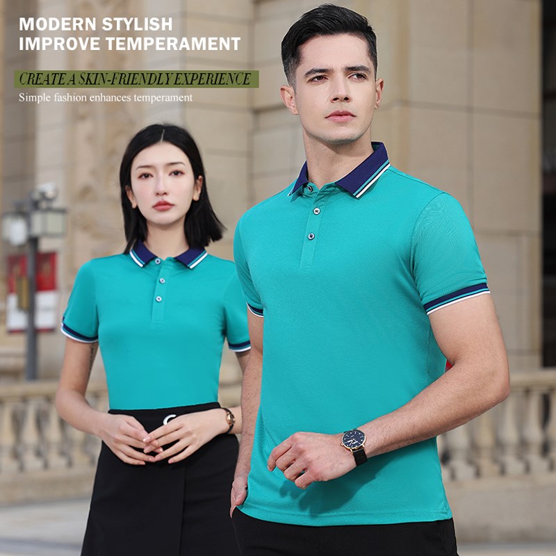 工作服T恤定制夏季短袖t印lvogo男女厂服工装工衣翻领POLO衫订制