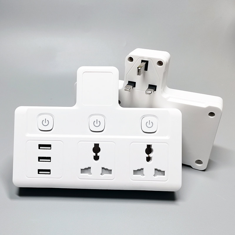 英规港式多功能插板lusb插座英制港版插头面板多孔无线转换器白色