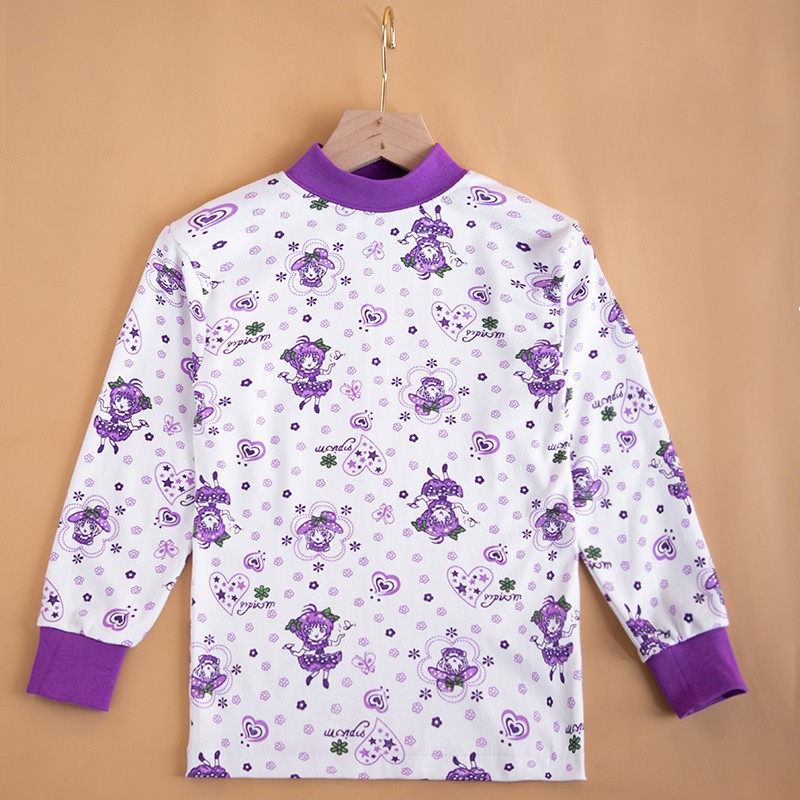 儿童全纯棉单件棉k毛衫高低领秋衣睡衣衬衣打底内衣上衣男女中大