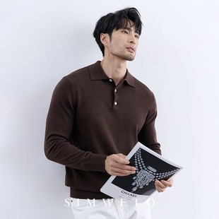 Y打底衫 舒适针织翻领polo衫 毛衣 超细羊毛桑蚕丝 秋冬保暖BI备
