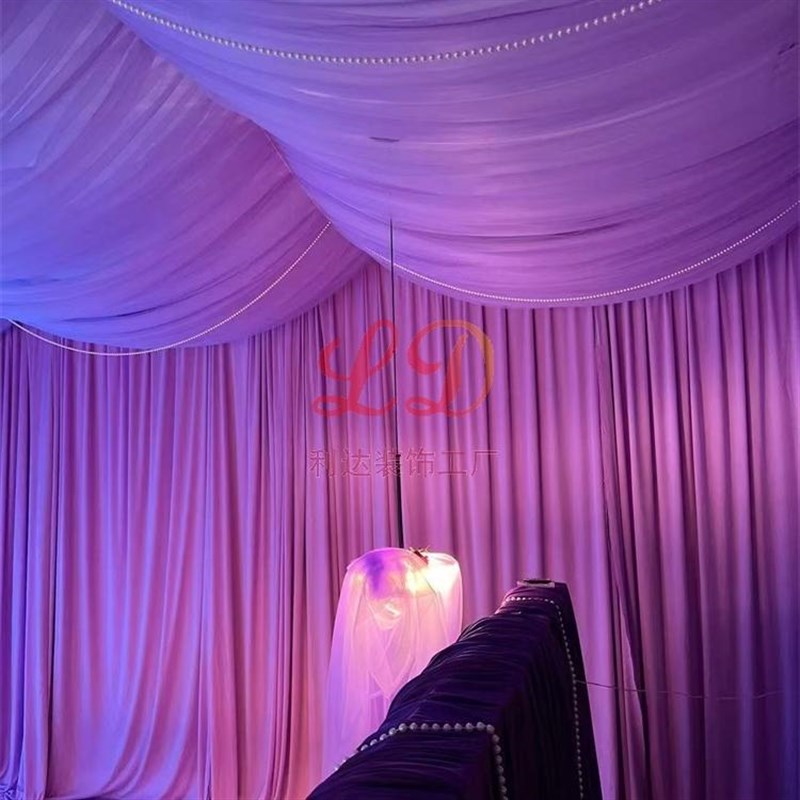 吊顶纱幔天花板装饰美容院美甲店铺P私密保养疗愈场景