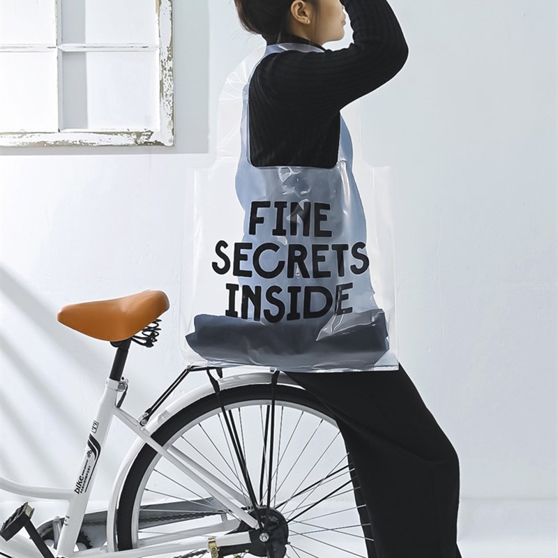 高档装衣服e透明手提肩背袋加厚女装购物袋服装店礼品包装袋定制