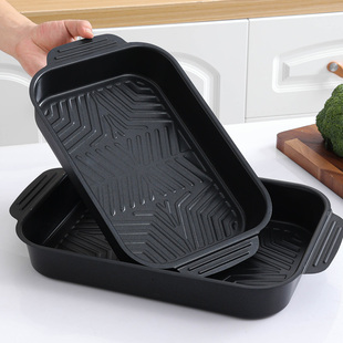 不锈钢烤鱼盘长方形家用电w磁炉烤鱼锅商用加深烤鱼炉烤盘托盘