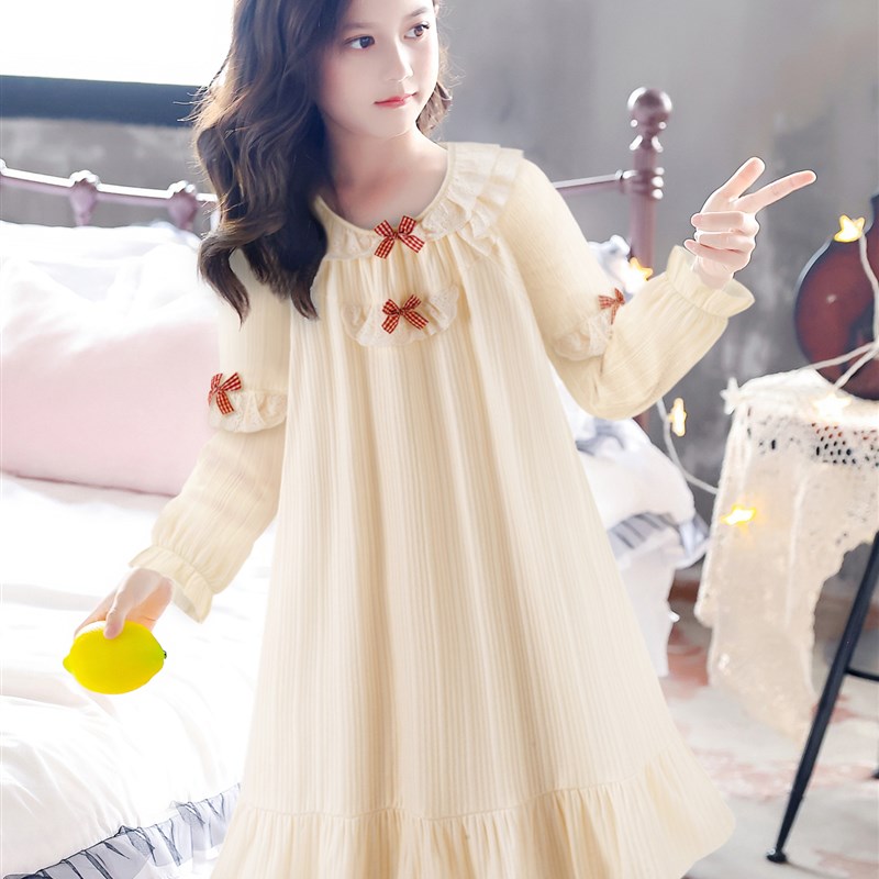 女童睡裙夏日系甜美公主风睡衣2025年新款春S秋季可外穿家居裙