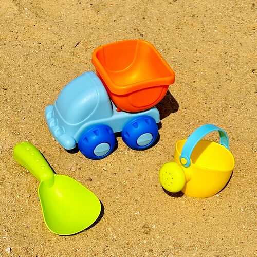 儿童沙滩玩具车套装宝宝软胶小桶铲E子挖沙土玩沙工具戏水洗澡沙