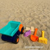儿童麦秆a沙滩车玩具运输卡车套装 戏水载汽车沙模海边玩 宝宝夏季