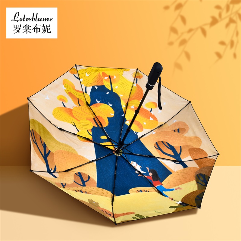 智能电动雨伞全自动遮太阳y伞防晒防紫外线三折叠晴雨两用