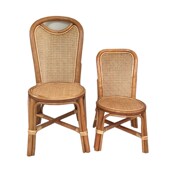 小藤椅子靠背椅加固天然藤编织单人家用儿童椅休闲阳台书房送老人