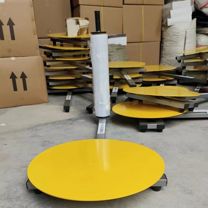 桌面台式带转盘缠绕膜打包机简约现代型缠绕机，经济型纸箱包膜机