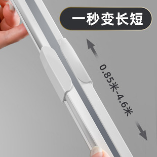 鄂哲伸缩窗帘轨道纱帘铝合金双轨静音顶装导轨客厅侧装窗帘杆滑轨