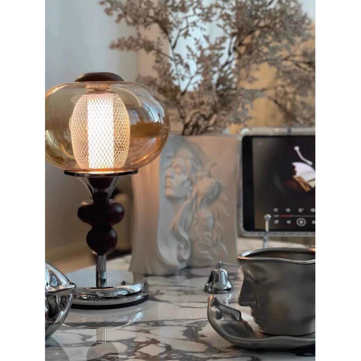 中古实木宫廷台灯可充电触摸开关书房卧室床头灯装饰氛围感小夜灯