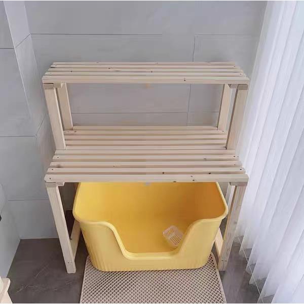 实木猫爬架猫窝花架猫砂盆置物架多层宠物用品收纳阳台猫咪阶梯架