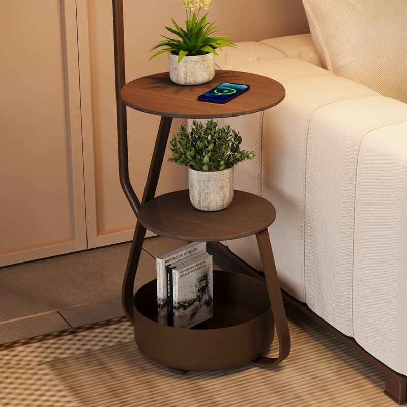 精选落地灯中古风卧室床头柜一体柚子灯客厅沙发旁氛围感茶几钓鱼