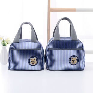 饭盒保温袋子加厚铝箔防水帆布小学生上班族装午饭餐盒手提便当包