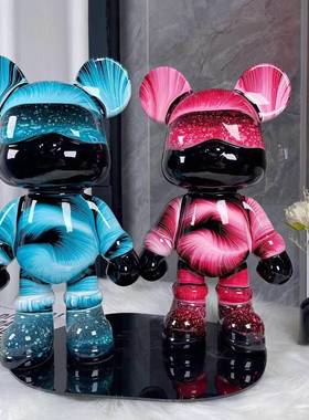 网红潮玩流体熊客厅轻奢摆件暴力熊DIY创意礼物存钱罐