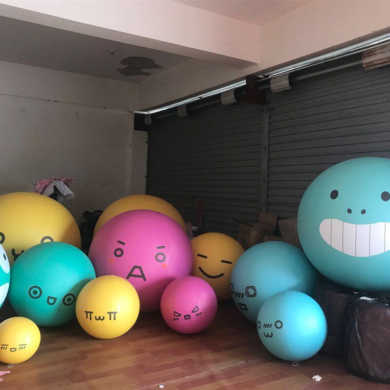 充气笑脸表情包加厚PVC气球商场美陈emoji酒吧悬挂表情球星球定制