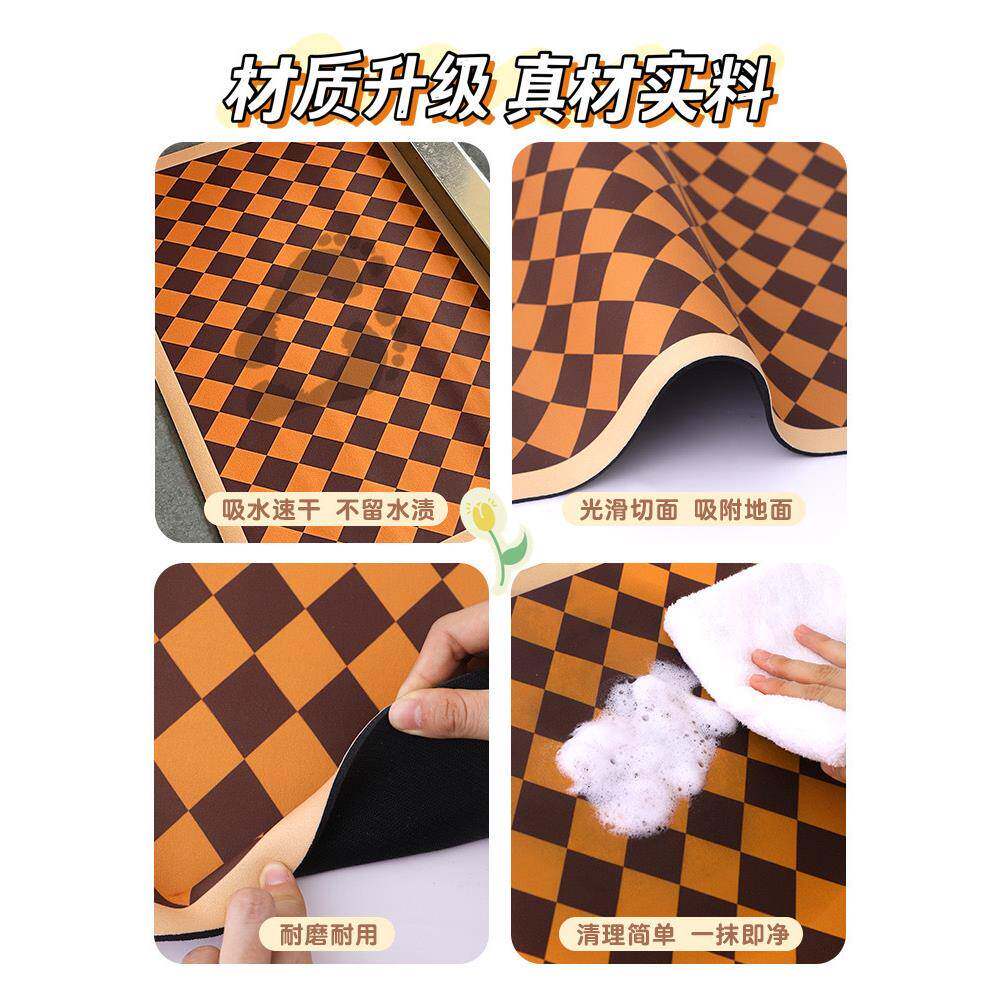 ins棋盘格浴室地垫吸水防滑卫生间门口速干脚垫进门淋浴垫