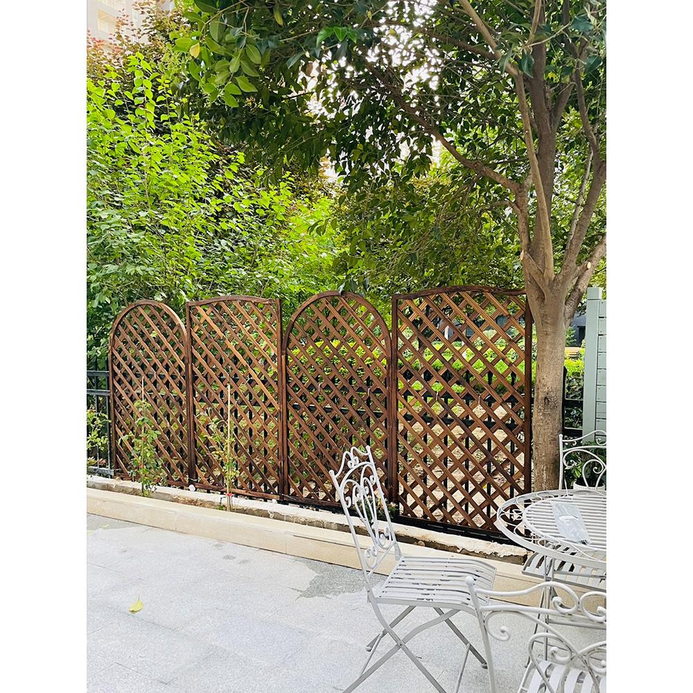 塑木防腐木爬藤花架子阳台实木栅栏围栏墙面悬挂户外庭院花园隔断