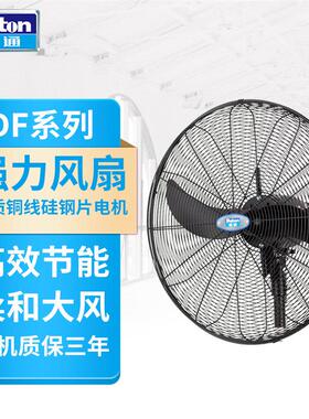 德通强力电风扇工业壁扇750可摇头挂墙式三档调速牛角扇DF750-TW