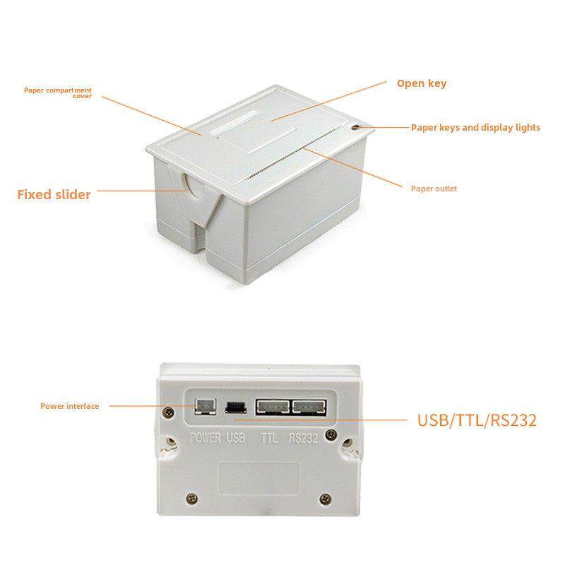 优库EM5822嵌入式微型小票打印机单片机内置串口热敏票据打印模块