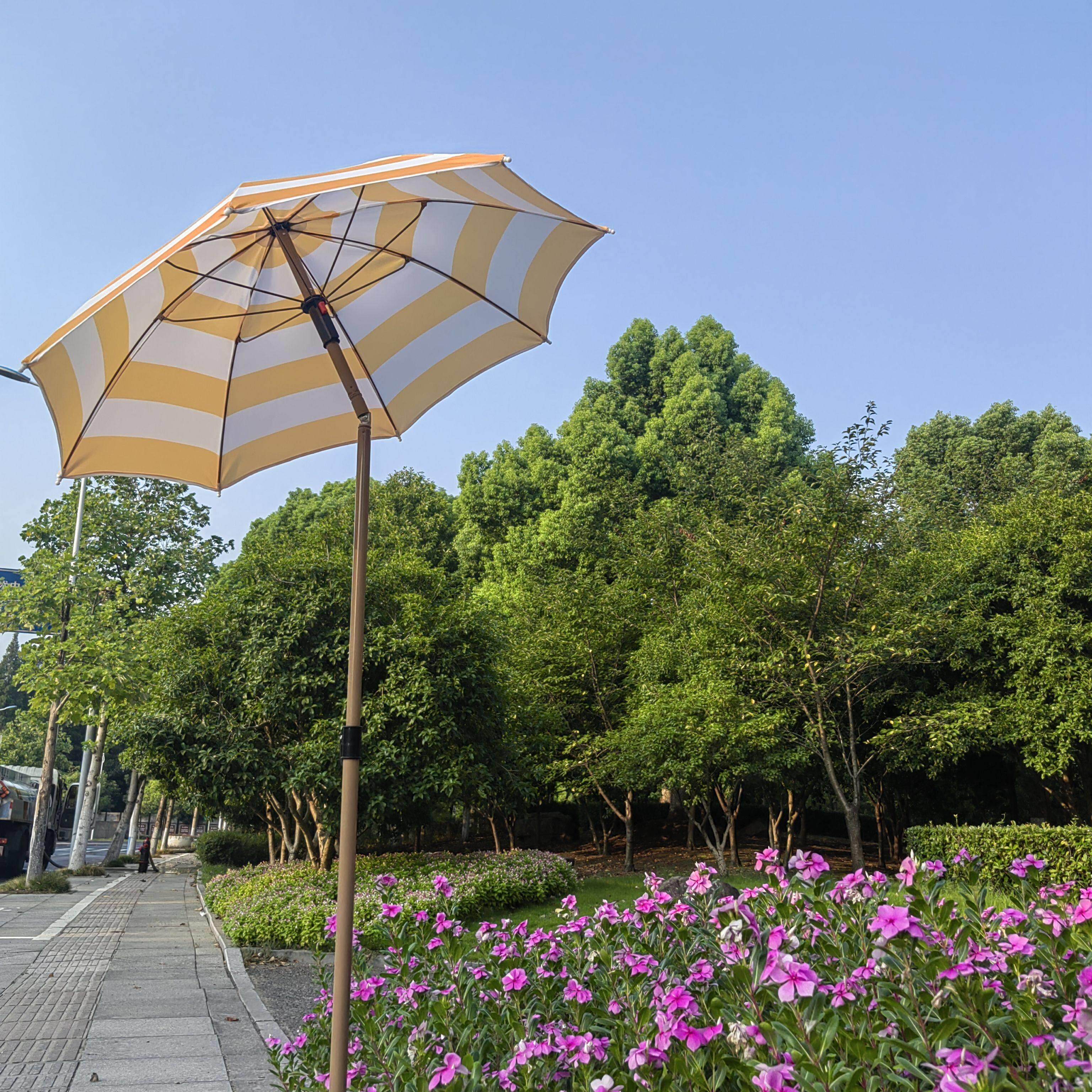 小黄白条遮阳伞室外摆设太阳伞折叠沙滩伞摄影道具广告促销伞包邮