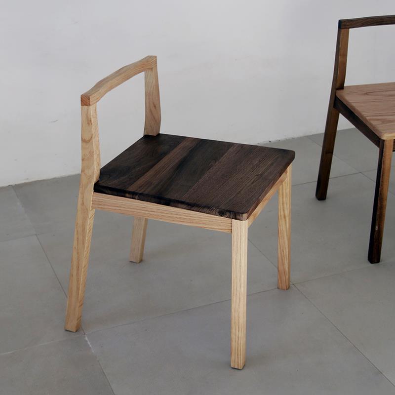 北欧日式简约实木舒适艺术餐椅原木书桌椅白蜡黑胡桃工厂店老榆木