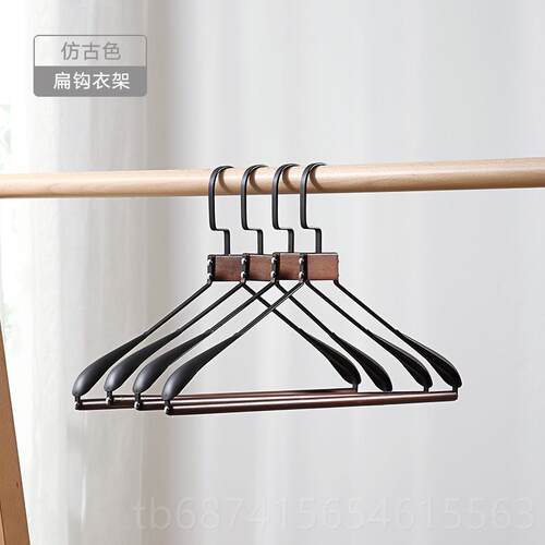 正品衣架家用衣服肩无痕实榉木衣撑挂衣间轻奢衣帽金属木质厚加大