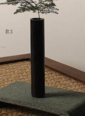 青石底座桌面小摆件石材案台文玩花台简约景观石头书卷花托盆景架