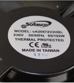 SOFASCO A20872V2HBL 230V 65/102W 20572 散热风扇