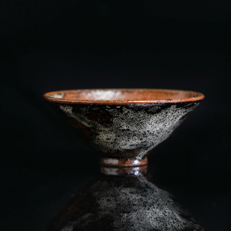 稀雀 文丘 吉州窑 复古烧鹧鸪斑天目斗笠杯