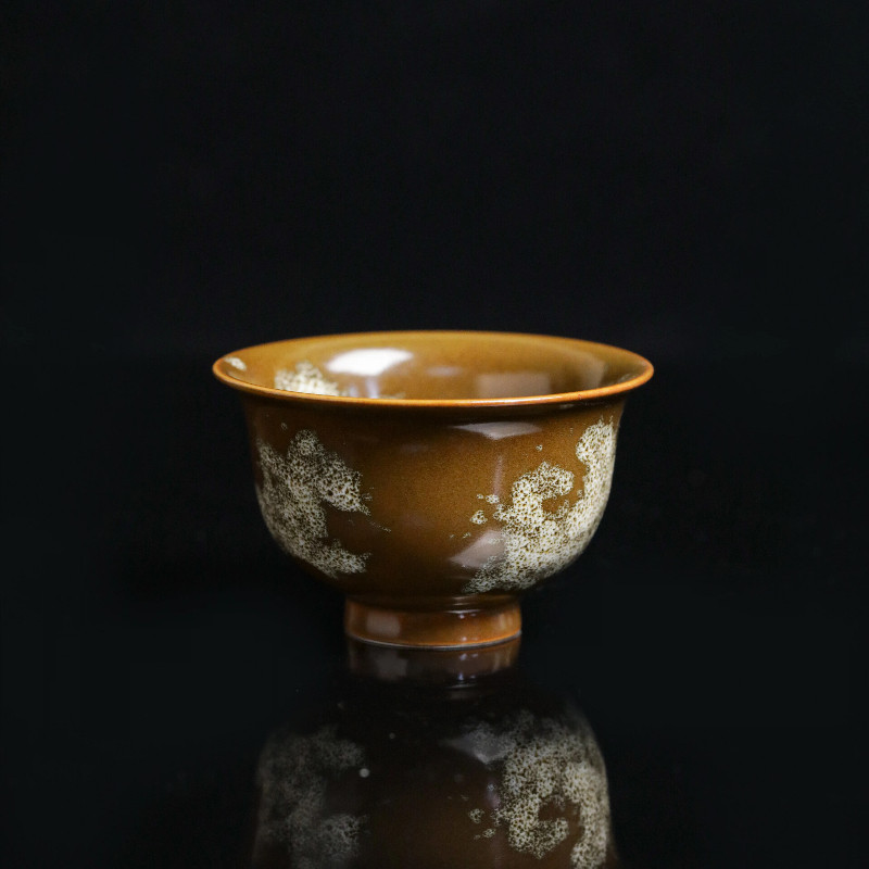 稀雀 文丘 吉州窑 茶叶末鹧鸪斑天目压手杯