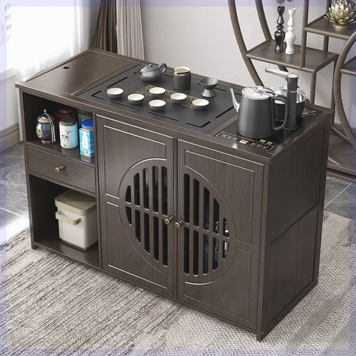 移动茶柜家用茶几新中式客厅小茶台实木泡茶桌茶车烧水壶一体套装