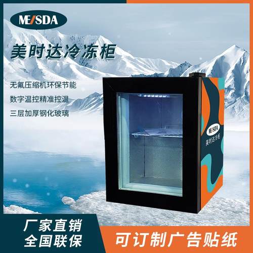 21升玻璃门外观小型冷冻柜食品展示柜冰淇淋冰箱冰柜