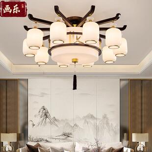 吊灯客厅实木纯铜餐厅卧室茶室别墅吸顶灯具中国风禅意LED 新中式