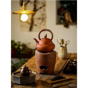 家用朱泥纯手工提梁煮泡茶陶瓷电陶炉煮茶器户外炭炉烧水养生陶壶