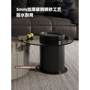 轻奢高级感意式 帕沙曼大小圆茶几客厅2024新款 极简小户型家用组合