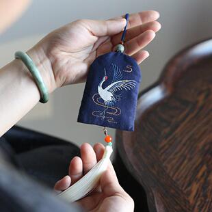 花寄 端午节香包diy手工刺绣材料包蝉挂件随身香囊艾草平安符礼物