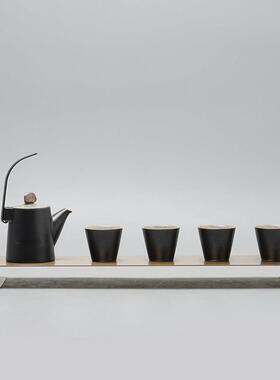 新中式茶室陶瓷茶具套装摆件样板间会所客厅茶桌茶艺茶道软装饰品