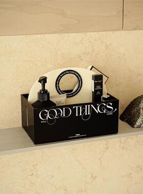 Easygood北欧风多功能大容量杂物收纳盒桌面整理盒带提手分格储物