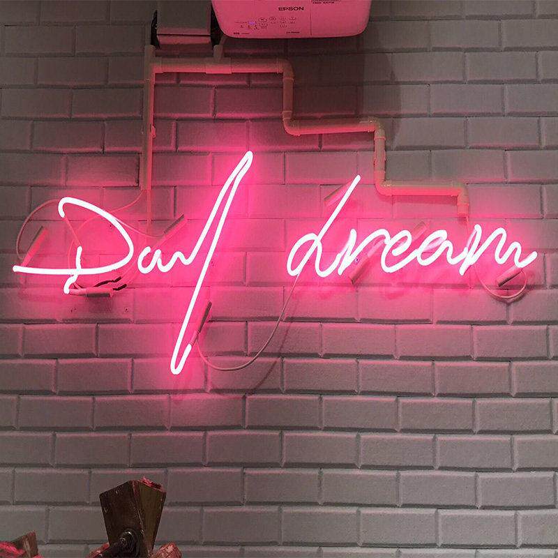 led霓虹灯字母定制作发光字户外装饰ins玻璃管酒吧门头室内广告牌