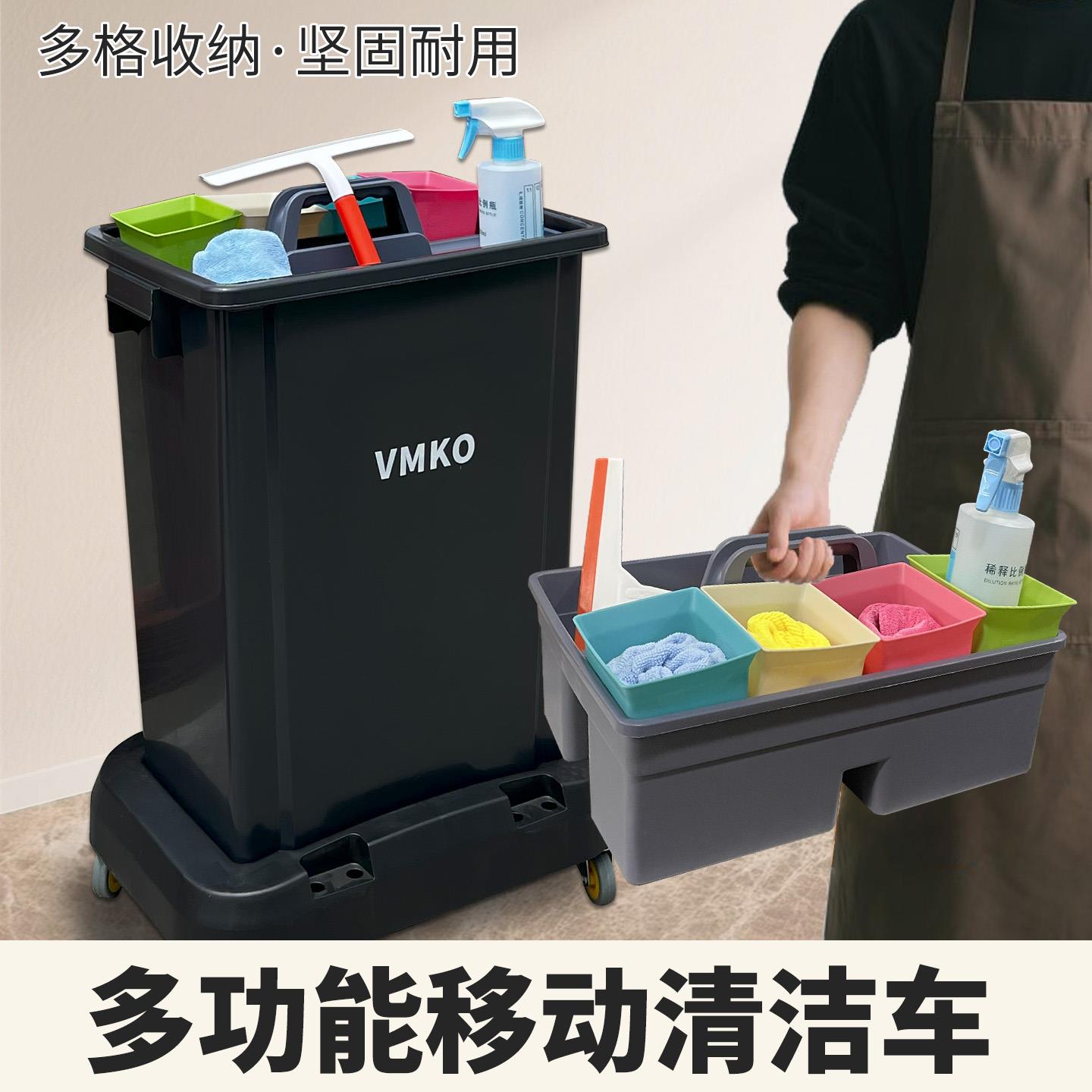 餐厅收餐车带轮垃圾桶清洁商用厨房可移动手推车垃圾车酒店多功能