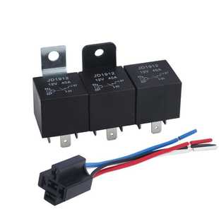 5脚配带线插座 4脚 汽车继电器 JD1912 12V24V40AJD1914