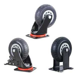 重型塑芯橡胶轮万向带刹车脚轮超市耐用承重抗压推车脚轮