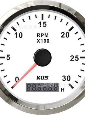 KUS正品85mm汽油柴油发动机改装通用转速表3K-8KRPM带背光灯9-32V