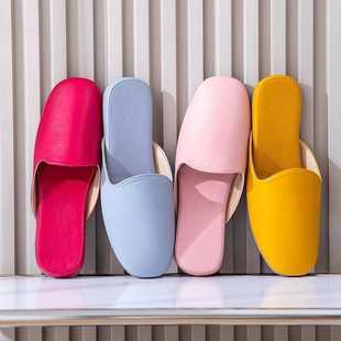 小羊皮质豪华素面拖鞋防滑耐磨居家情侣不包头滑落健步优雅舒适