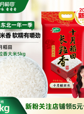 2025新米十月稻田长粒香大米5kg10斤装东北粳米香大米有嚼劲真空
