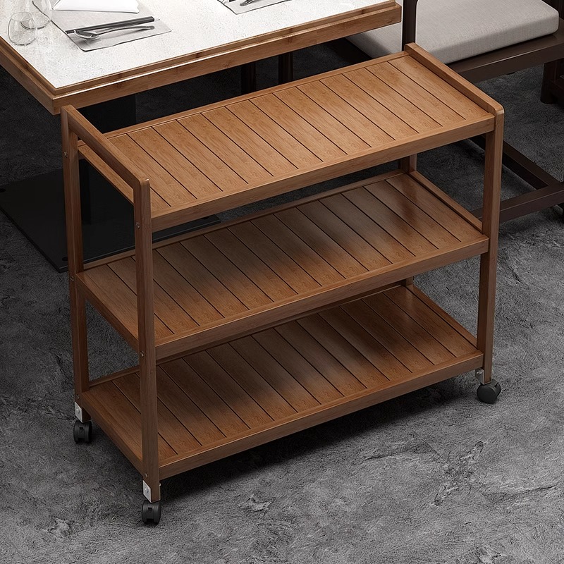 可移动餐车置物架多功能家用火锅烤肉店带轮菜架商用饭厅多层收纳