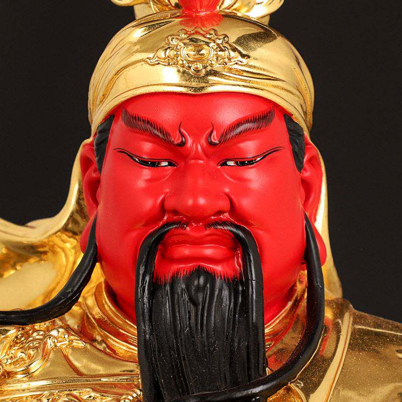 珐琅纯铜关公神像供奉文武看书关公铜像坐像武财神关二爷招财摆件
