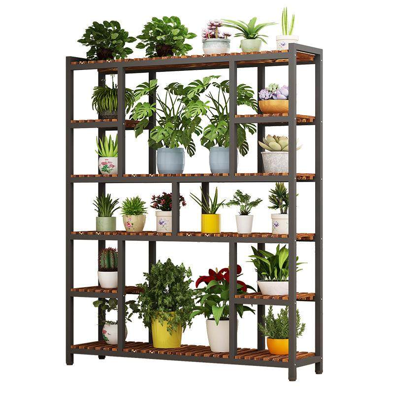 阳台花架子客厅室内落地式铁艺隔断置物架室外多层简约绿萝花盆架